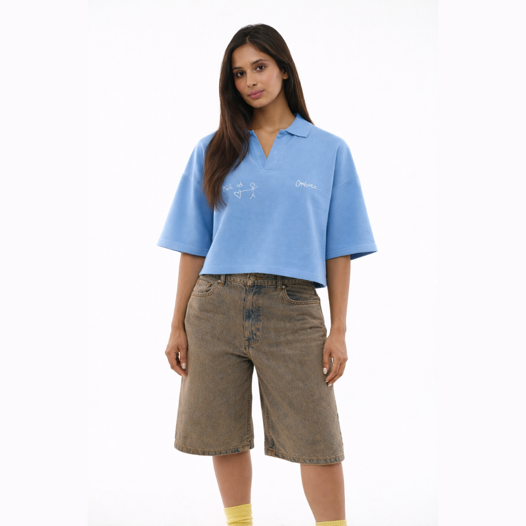 Kid At Heart Boxy Crop Polo