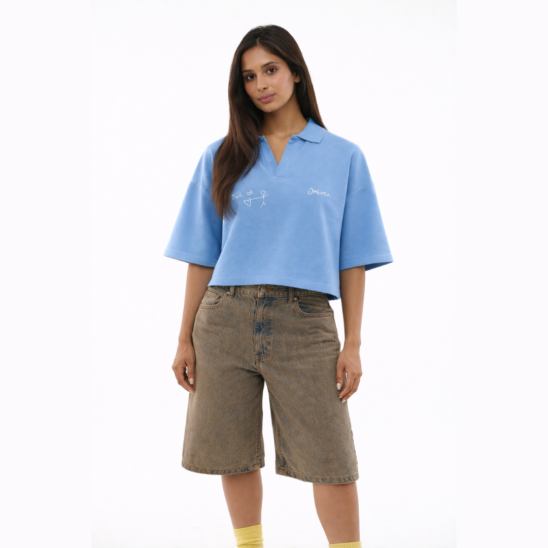 Kid At Heart Boxy Crop Polo