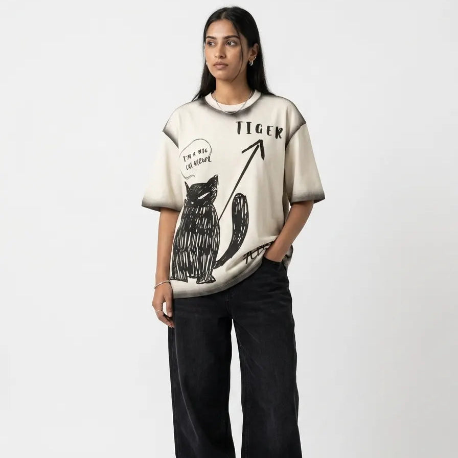 I'M A BIG CAT GROWL OVERSIZED T-SHIRT