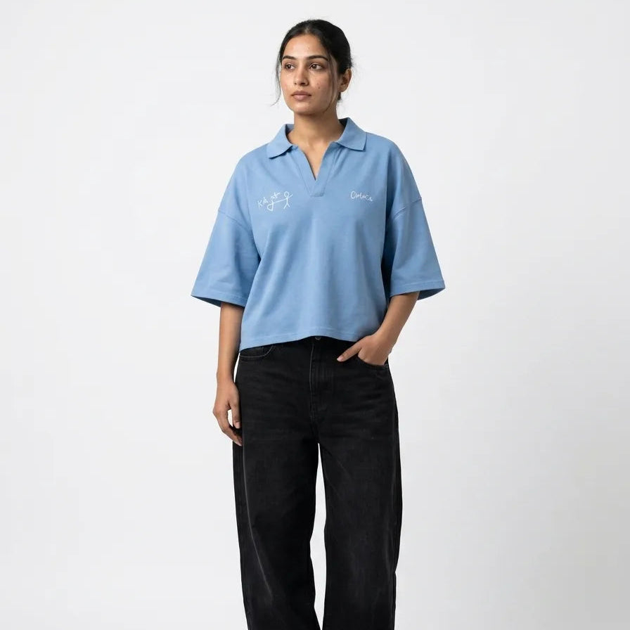 Kid At Heart Boxy Crop Polo
