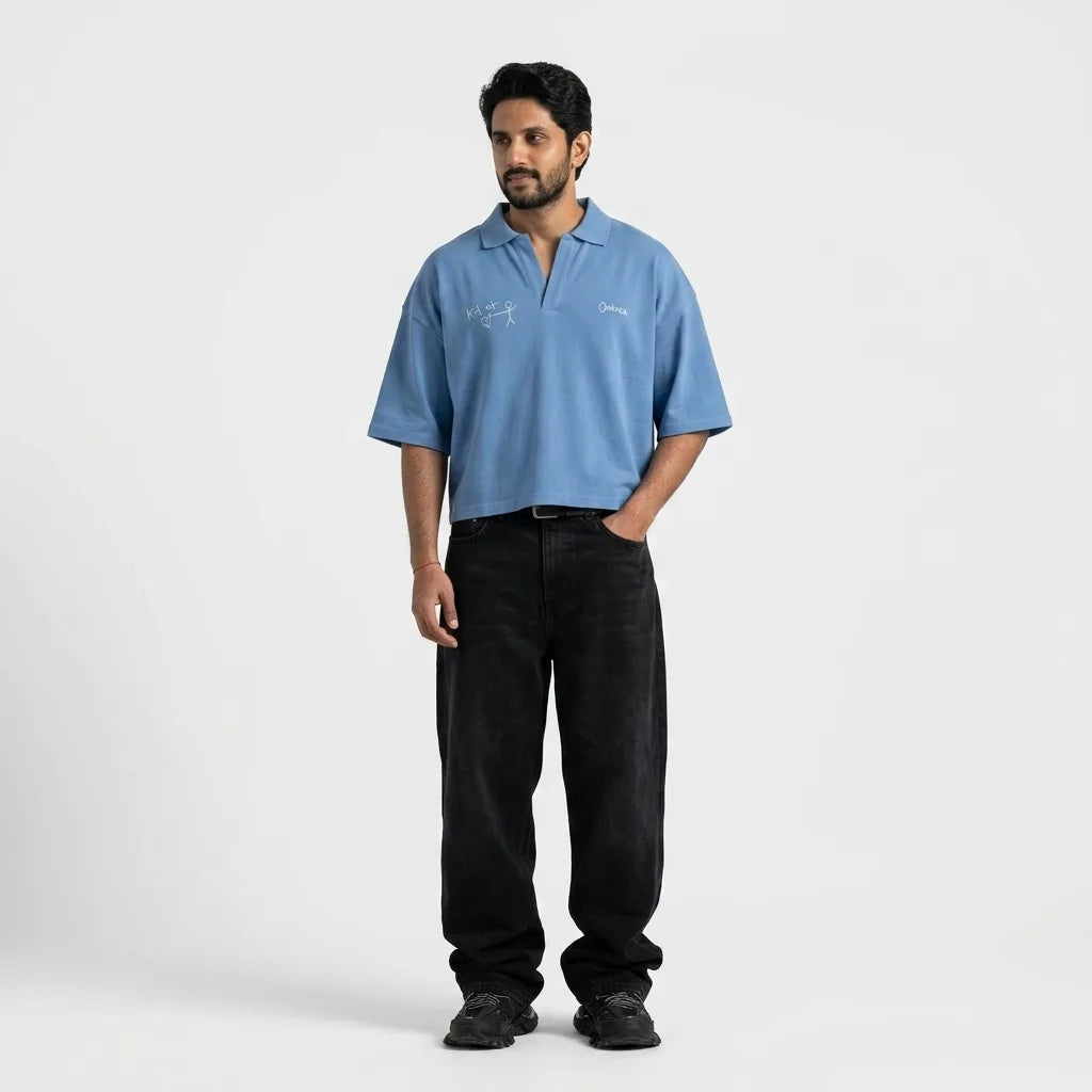 Kid At Heart Boxy Crop Polo