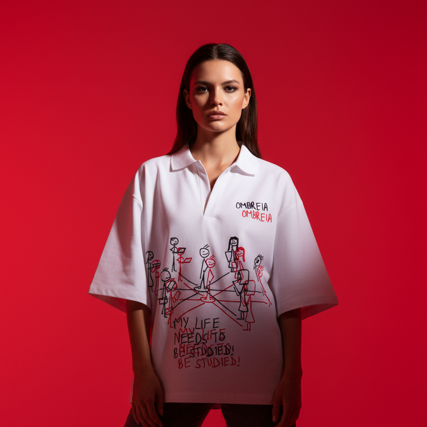 Inner Child Oversized Polo – Red Studio Mockup